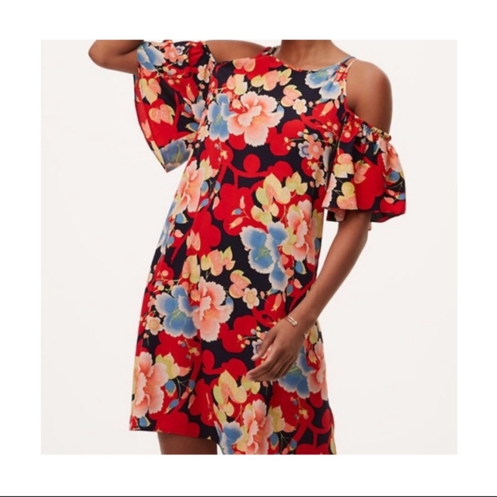 NWT Loft Floral Off Shoulder Short Sleeve Dress XS